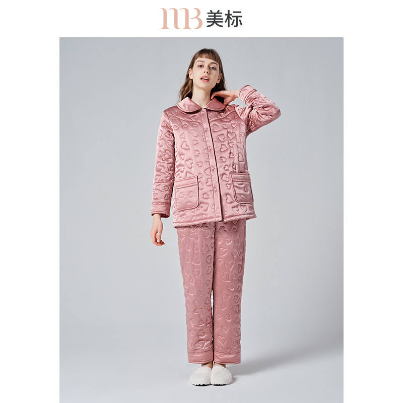 美标2021新款加厚夹棉情侣家居服 美标杭州睡衣/家居服套装