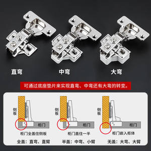 华奕（HIGHYI）短臂铰链不锈钢橱柜断臂门铰厨柜五金配件烟斗铰美