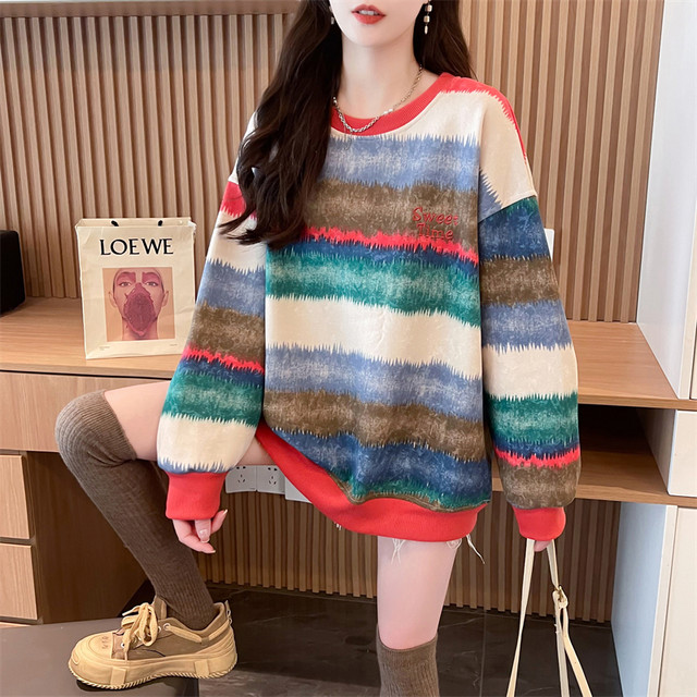Women's Thin Loose Lazy Style Printed Sweatshirt