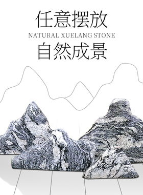 天然草坪中大型庭院观赏刻字石