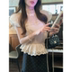 ເສື້ອ chiffon ແບບ Palace ກັບ lace hem