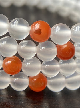 5mm天然川料南红玛瑙手串荔枝 冻冰飘玉石圆珠手链