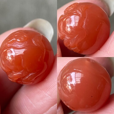 13毫米天然九口料南红玛瑙十二生肖樱桃红骏马圆珠 配件DIY 散珠