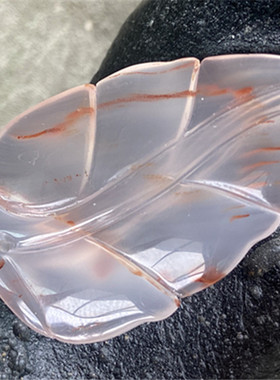 天然川料南红玛瑙树叶吊坠雕件冰飘事业有成挂饰项坠