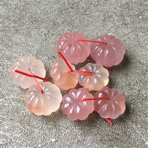 天然凉山冰飘南红南瓜珠桶珠散珠隔珠顶珠玛瑙星月菩提配饰334 - 图0