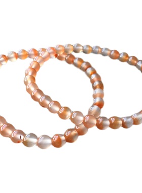 九口冰红聚宝盆南红玛瑙手链