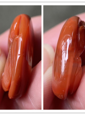 天然凉山南红玛瑙如意喜鹊吊坠雕件 柿子红玉石雕刻小挂饰项坠