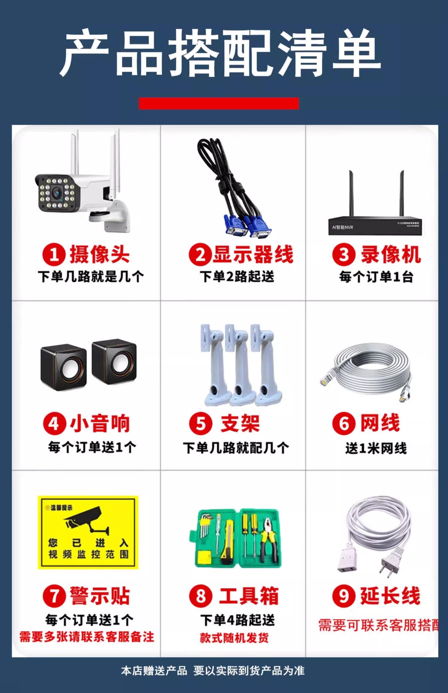 500万无线数字监控器设备套装高清一体机室外室内摄像头家用远程 - 图2