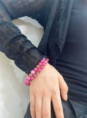 火龙果色复古手链项链套装