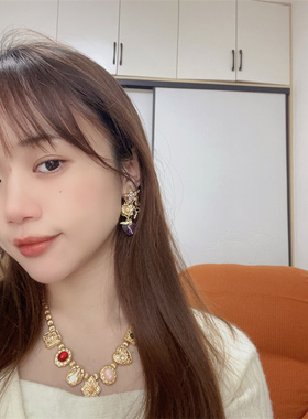 女复古夸张人像爱心串饰项链包邮