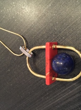 西班牙树枝青金石长款毛衣链