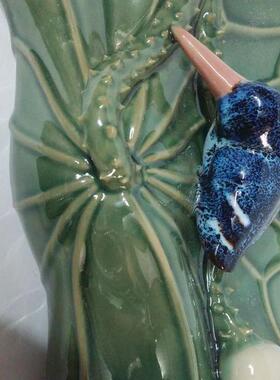 陶瓷莲藕挂壁创意装饰结婚乔迁礼物墙壁插水养花瓶墙面饰品挂件