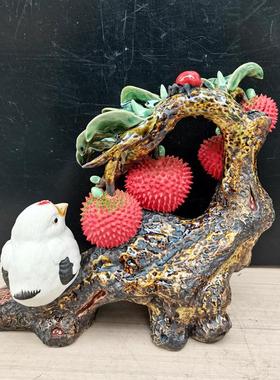 陶瓷荔枝开业乔迁礼品客厅摆件