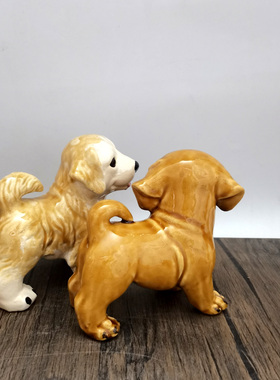 陶瓷小狗招财客厅电视柜摆件旺财