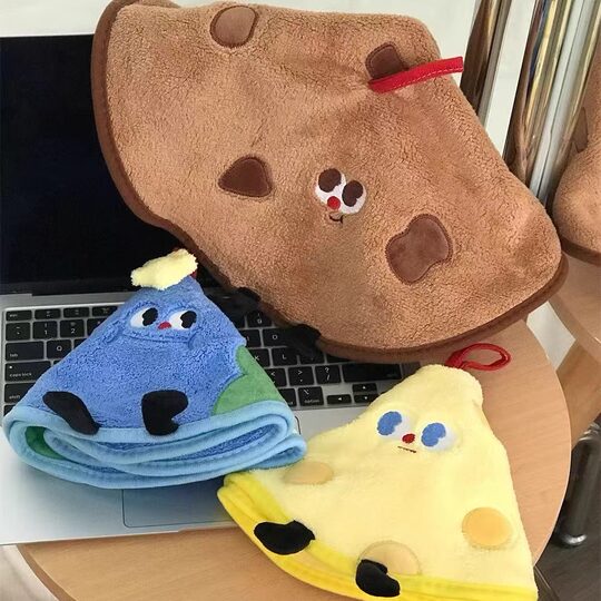 Cute hand towels, water-absorbent, quick-drying, hanging coral velvet, bathroom, children's hand-washing towels, kitchen rags