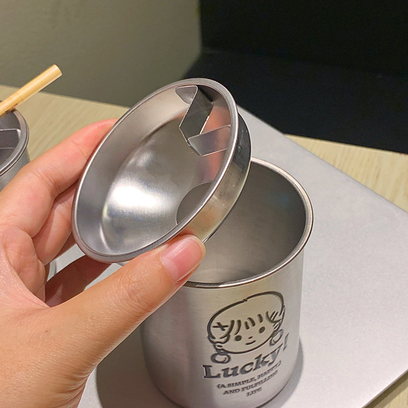 卡通ins幸运男孩置地式烟灰缸高颜值可爱简约厕所卫生间客厅烟缸 - 图3