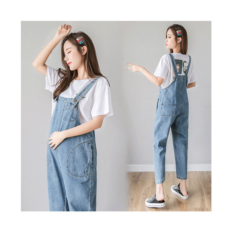 孕妇背带裤套装秋冬款外穿孕妇裤子 米度丽睿薇孕妇打底裤