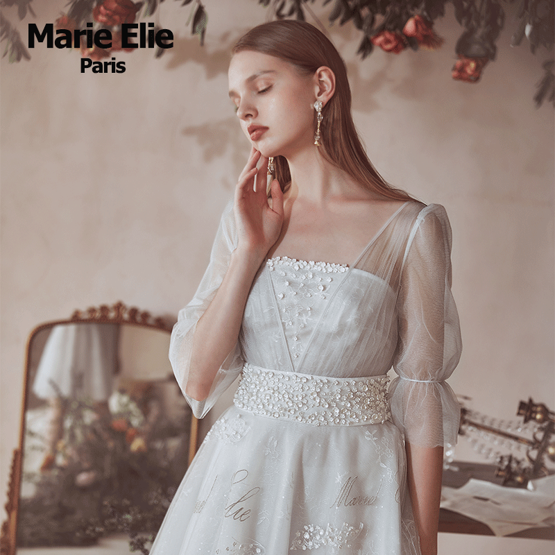 marie elie春夏新款梦紫钉花连衣裙 MarieElie连衣裙