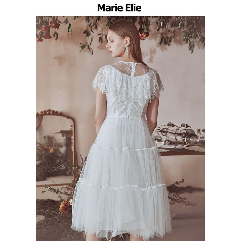marie elie春夏新款白慕蕾丝连衣裙 MarieElie连衣裙