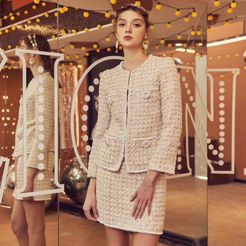 marie elie秋冬经典款沐怡蕊粉半裙 MarieElie半身裙