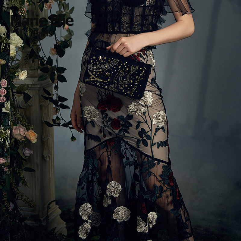 marie elie春夏新款超仙高腰半裙 MarieElie半身裙