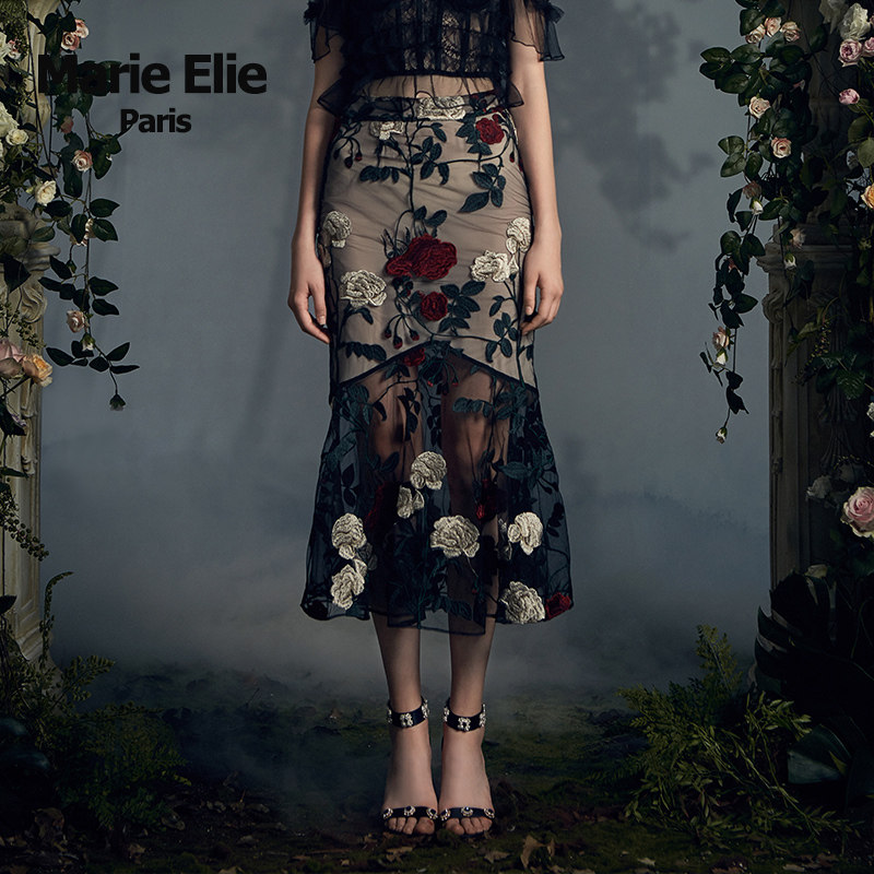 marie elie春夏新款超仙高腰半裙 MarieElie半身裙