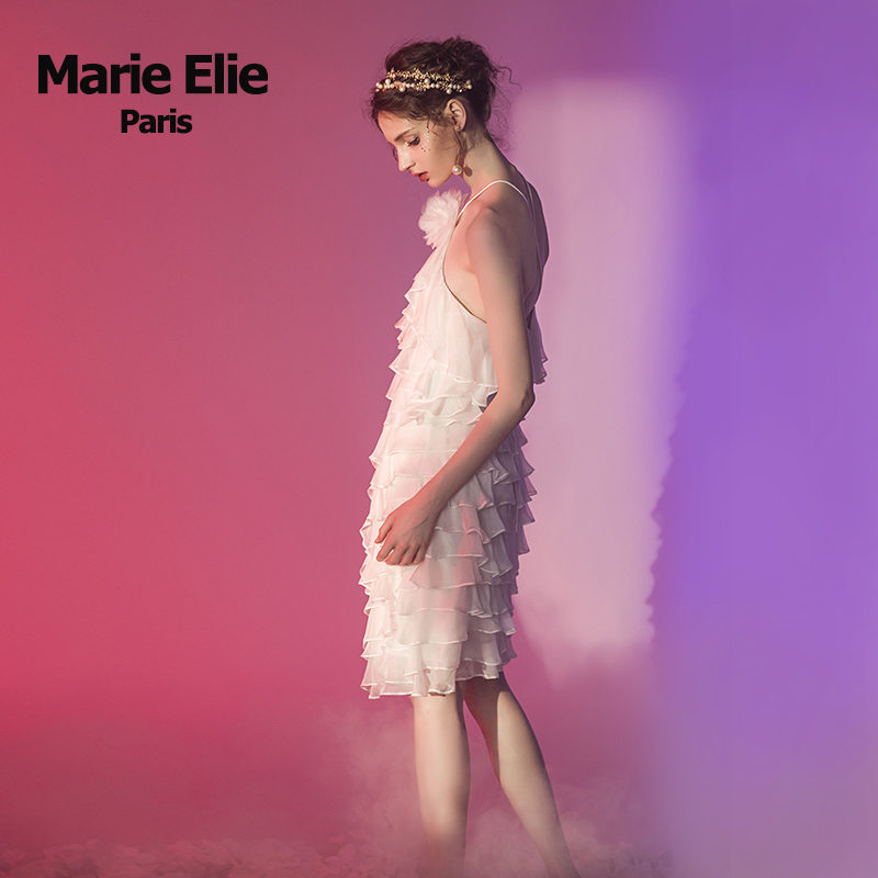 marie elie2018春夏新款挂脖公主裙 MarieElie连衣裙