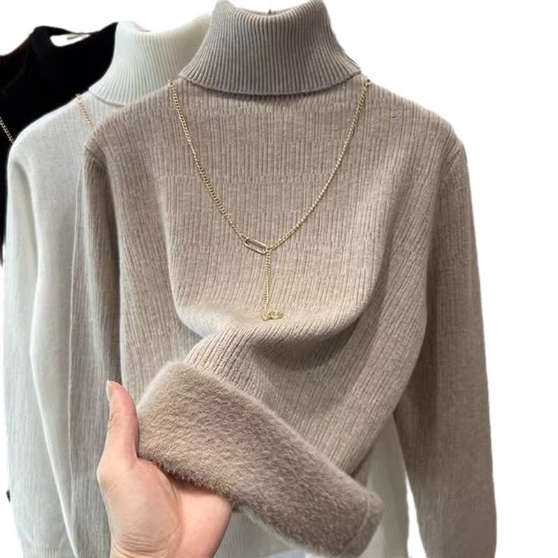 高领加绒加厚打底衫上衣女2025秋冬新款一体绒内搭毛衣气质通勤风,淘宝优惠券,粉丝福利购,淘宝优惠卷