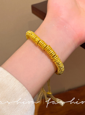 古法金色盘缠手串女高级感配饰品