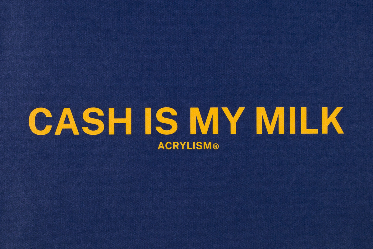 #0053# cash is my milk 环保袋 SLOGAN® BAG by ACRYLISM® - 图0