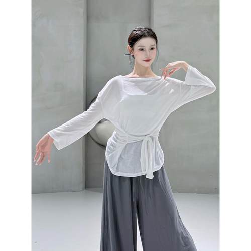 服女穿上衣生形体罩衫现代舞舞蹈练功服搭日常古典舞宽松长袖艺考 - 图1