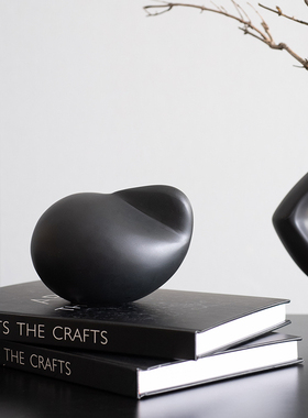 进口侘寂风抽象鸟形镇纸书房摆件