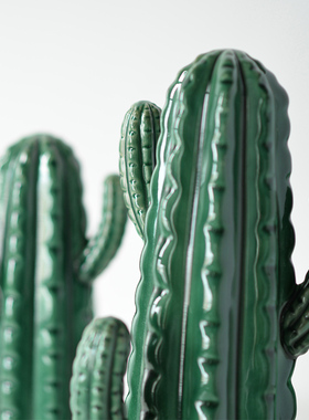 北欧风格仿真仙人掌陶瓷摆设道具