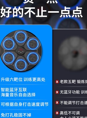 智能音乐拳击机家用成人墙靶儿童打击反应室内电子靶散打训练器材