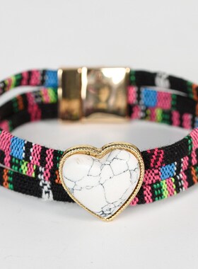 新款天然水晶制品金属镶嵌款手链女士手工制作粉晶手串