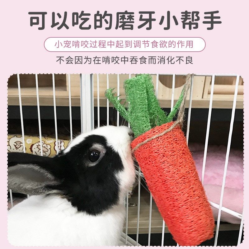 兔兔玩具兔子磨牙丝瓜络玩具胡萝卜豚鼠龙猫磨牙洁齿耐咬小兔子,淘宝优惠券,粉丝福利购,淘宝优惠卷