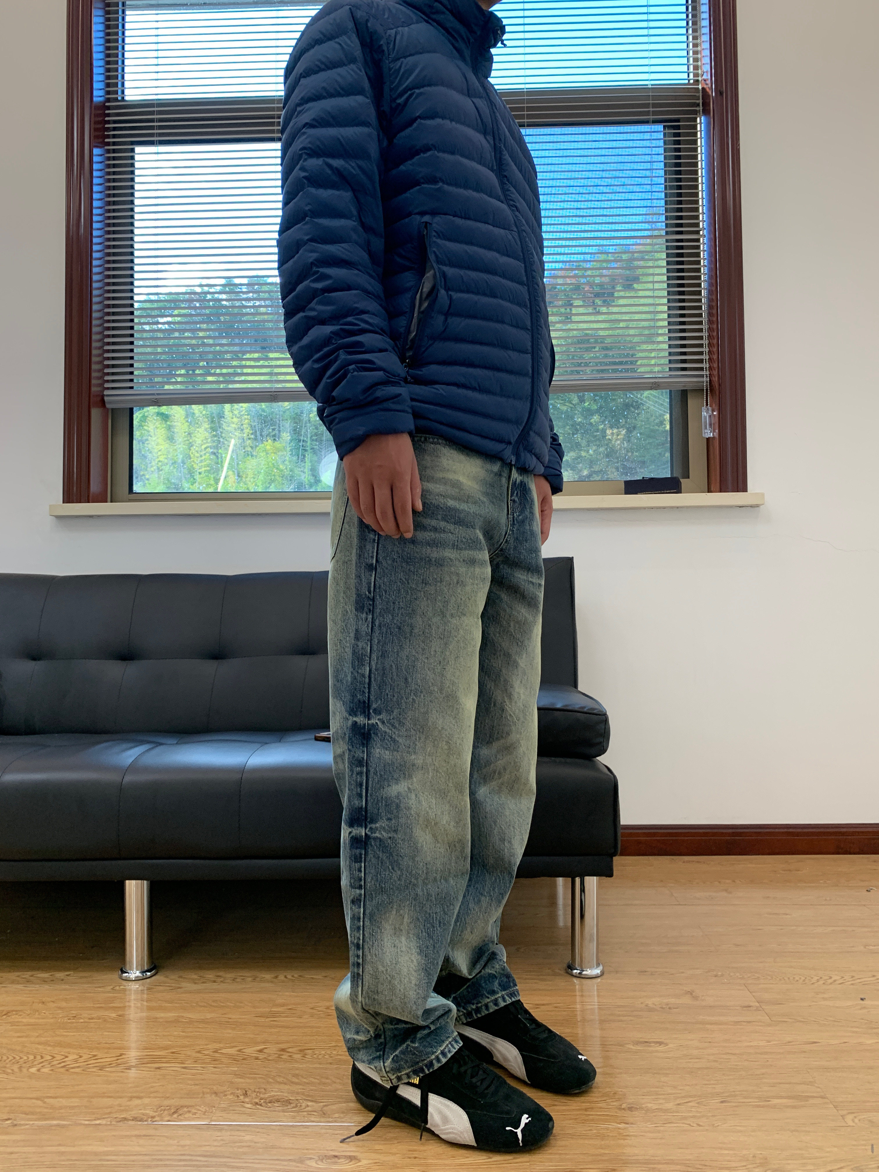 07QWER 秋季休闲猫须直筒显瘦水洗复古蓝牛仔裤女简约百搭冬季,淘宝优惠券,粉丝福利购,淘宝优惠卷