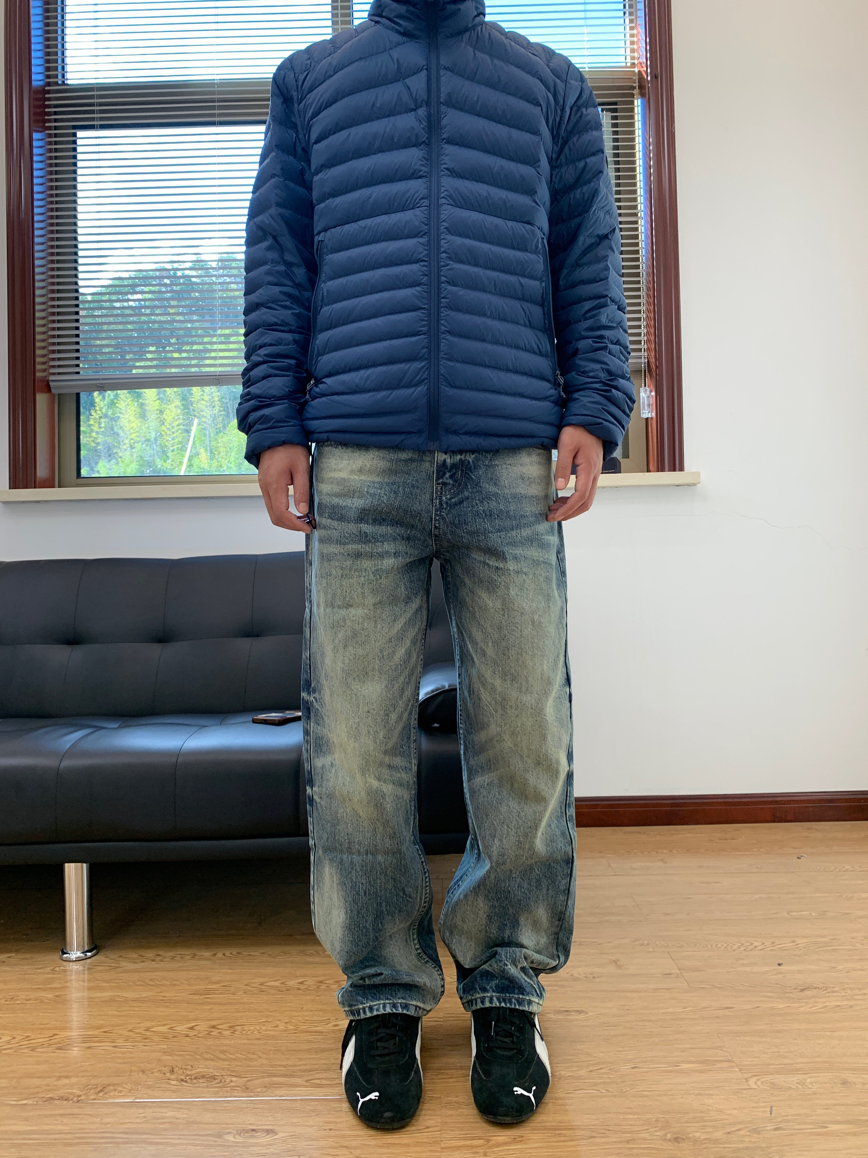 07QWER 秋季休闲猫须直筒显瘦水洗复古蓝牛仔裤女简约百搭冬季,淘宝优惠券,粉丝福利购,淘宝优惠卷