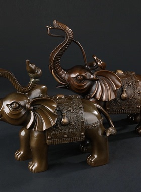 黄铜工艺品葫芦如意大象家居摆件招财商务礼品平安财富对象