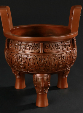 紫铜仿古克鼎工艺品家居摆件商务开业礼品纯铜办公室鼎盛