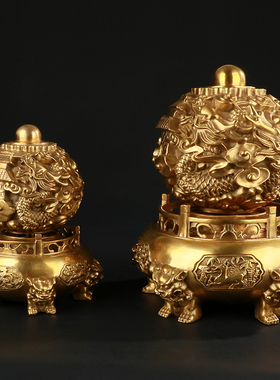 黄铜九转乾坤炉工艺品家居摆件商务开业乔迁礼品办公室客厅摆件