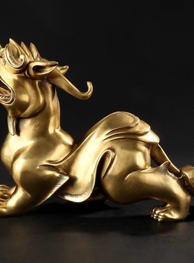 黄铜家居仿古摆件独角兽瑞兽开业乔迁礼品招财貔貅