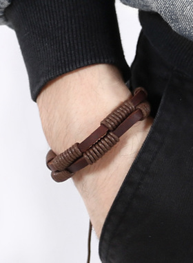 头层牛皮手链百搭韩版时尚复古