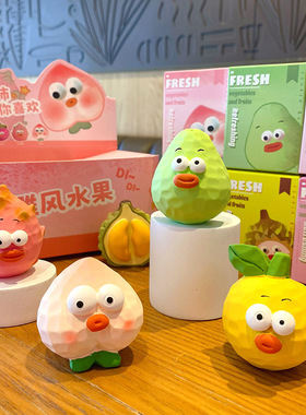 原创木雕风水果系列车载摆件可爱