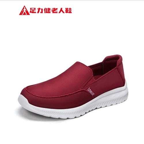 足力健布鞋老人鞋正品防水防滑一脚蹬舒适透气休闲男款春秋黑色 - 图3
