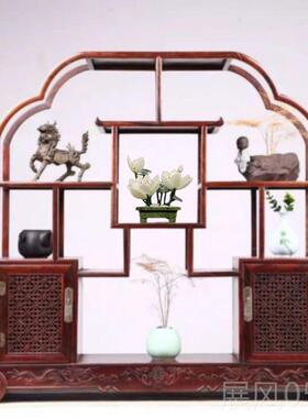 高档中式格石白荷花摆玉件仿真莲花盆景家居装饰客厅佛供奉风佛堂