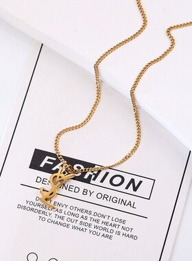 小香风复古字母项链女轻奢设计感