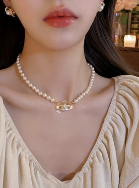 小香风轻奢珍珠项链宴会晚礼服