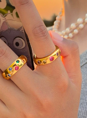 GD权志龙同款彩色钻石戒指女