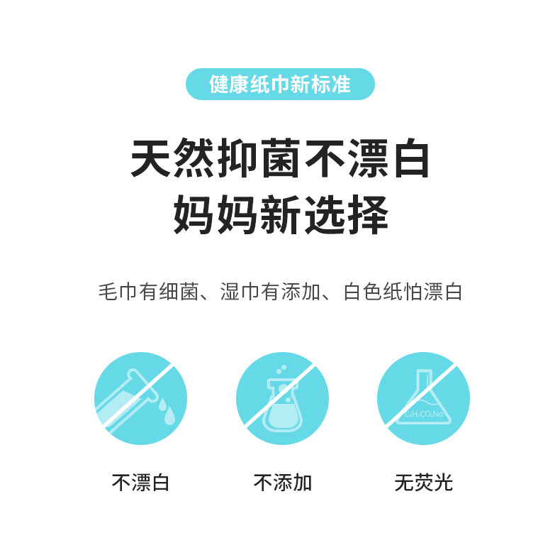 无染竹纤维湿柔纸巾母婴专用婴儿湿柔纸巾本色抽纸家用整箱实惠装,淘宝优惠券,粉丝福利购,淘宝优惠卷